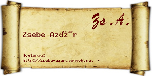 Zsebe Azár névjegykártya